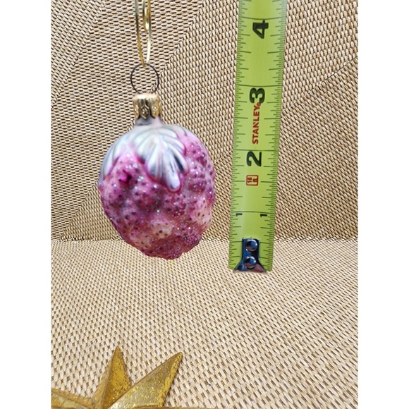 Vintage‎ Christopher Radko Pink Purple Berry Frosted Fruit Blown Glass Ornament - Picture 6 of 6